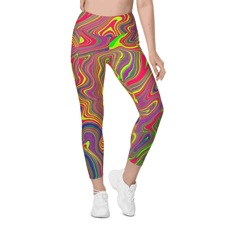 Leggings with Pockets - Colorful Liquid Swirls product image (1)