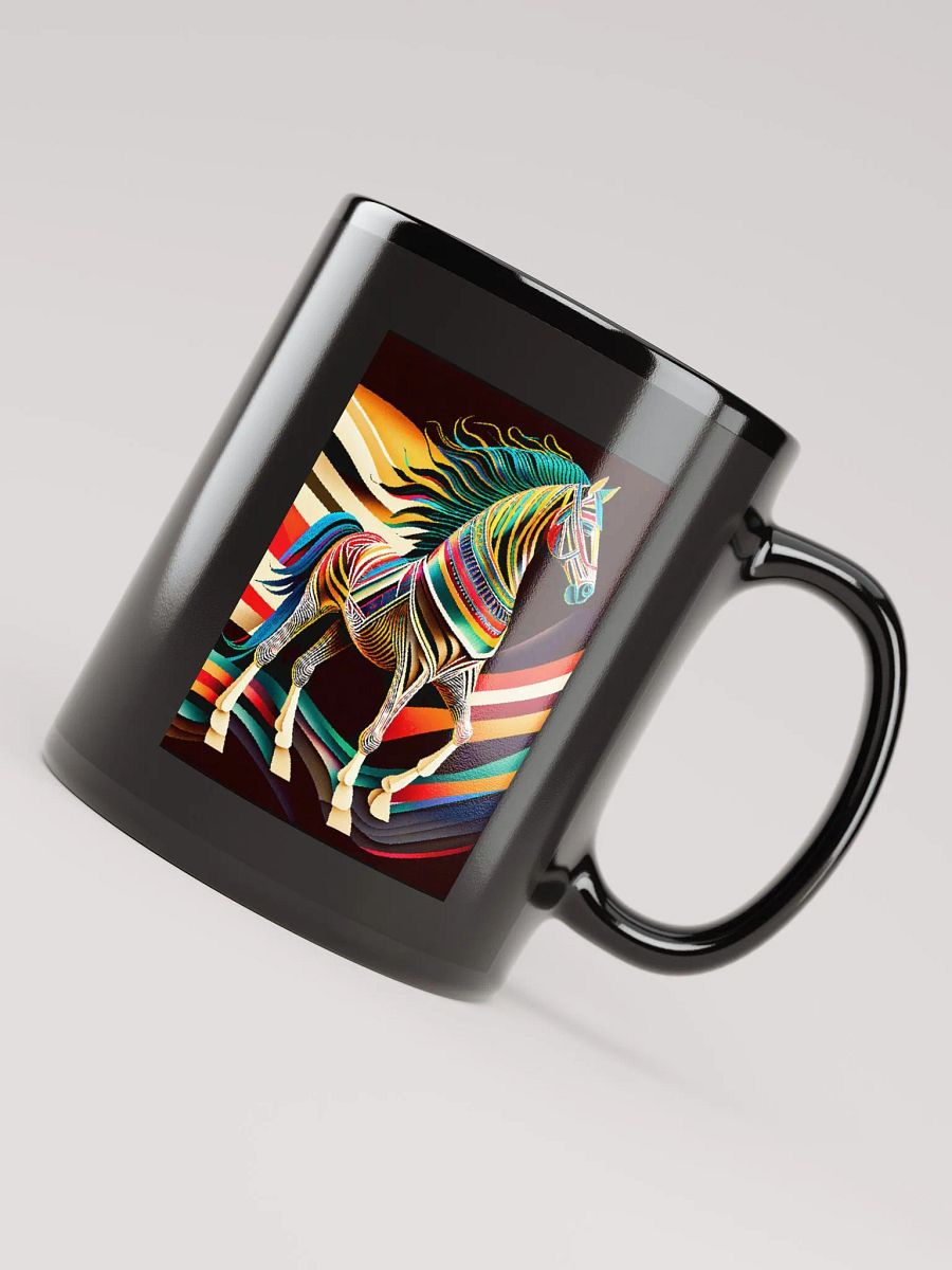 Stylized horse illustration made of coloured ribbons (front & back) product image (4)