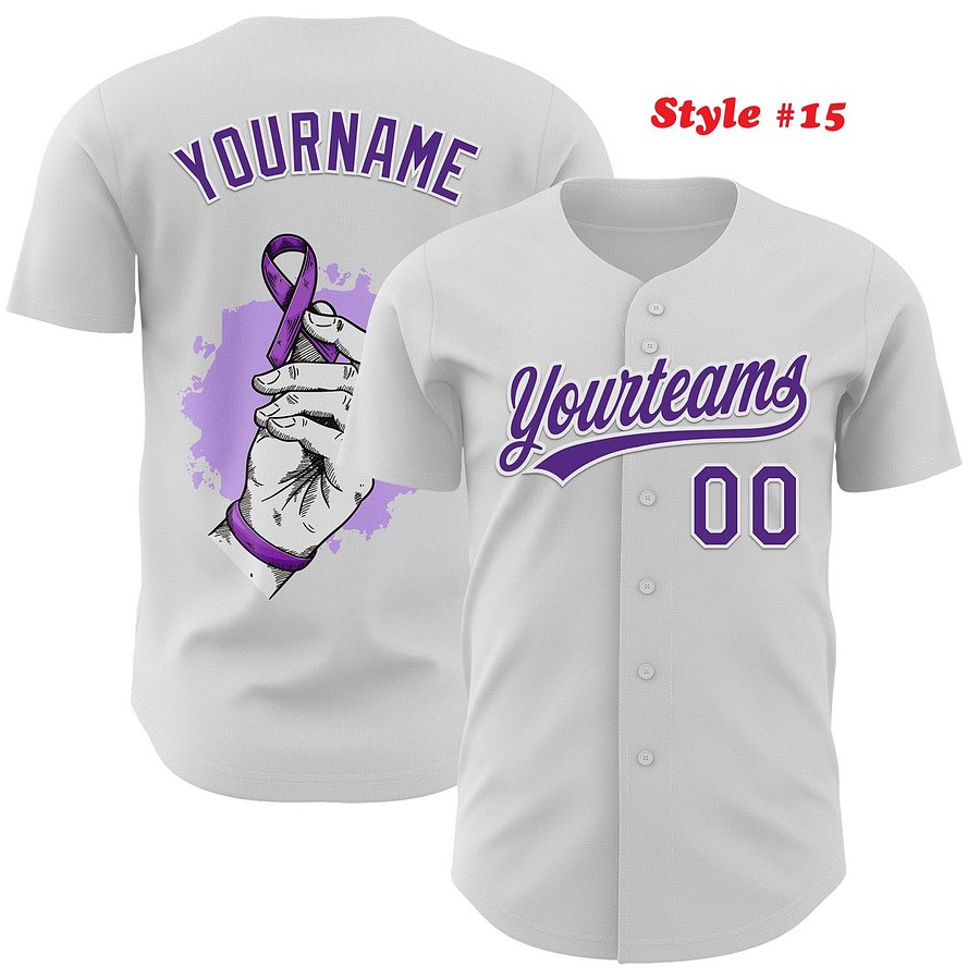 Authentic Baseball Jersey, Custom Baseball Jersey, Personalized Sport Jersey, Colorful, Flowers, Number, Logo, Love, Ribbon product image (186)