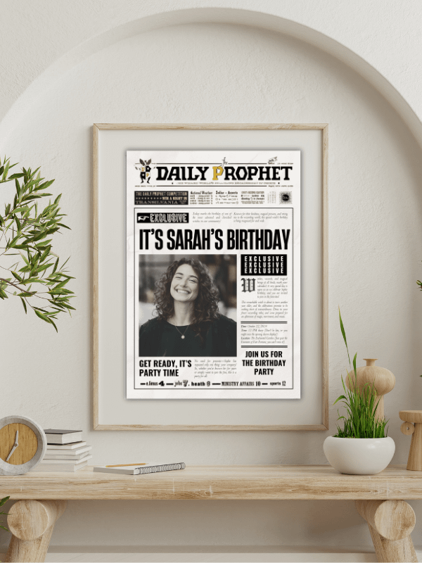 Magical Birthday Party Announcement Newspaper Daily Prophet Template I 100% Customizable product image (7)