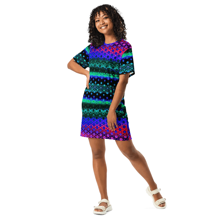 Abstract Multicoloured Pattern T Shirt Dress product image (9)