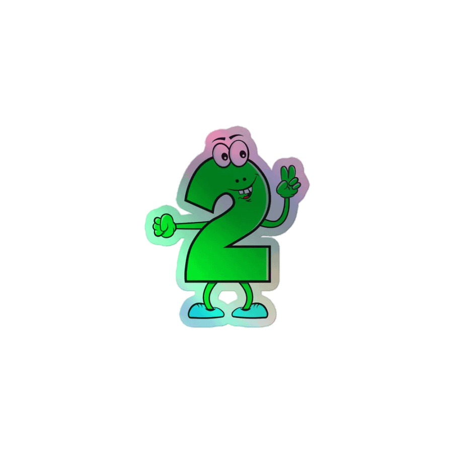 Vibrant Victory Number 2 Holographic Sticker product image (1)