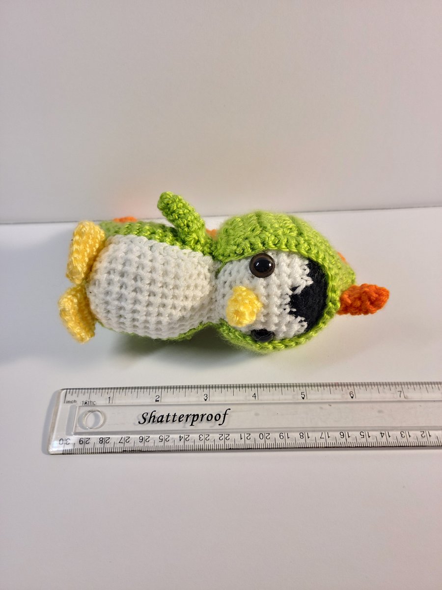 Handmade Amigurumi Penguin in Dinosaur Costume Stuffed Animal product image (3)