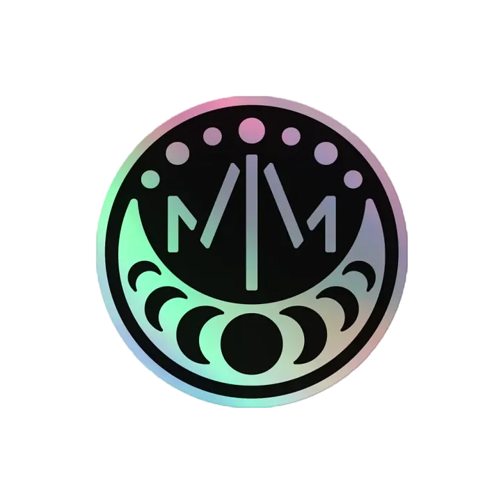 MM 𝖑𝖔𝖌𝖔 holographic sticker product image (2)