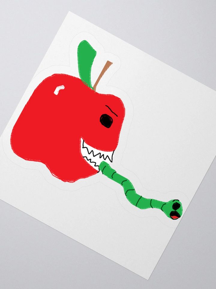Apple Eating Worm Sticker product image (2)