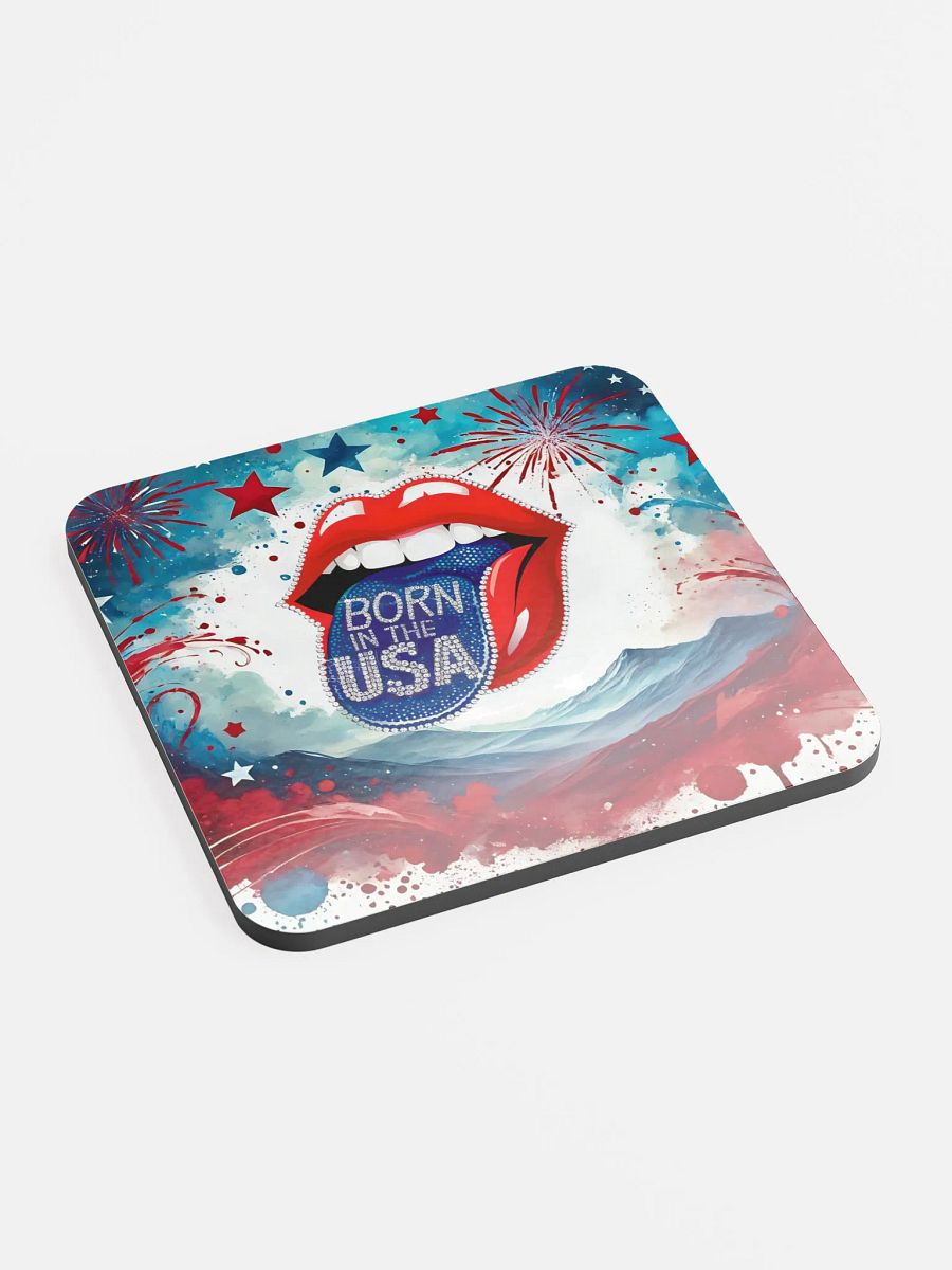 Patriotic Mouth Art Glossed Cork Coaster product image (2)