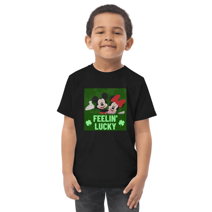 Mickey and Minnie mouse green style (art by Dina R.) acrylic painting picture - Rabbit Skins Toddler Jersey T-Shirt product image (1)
