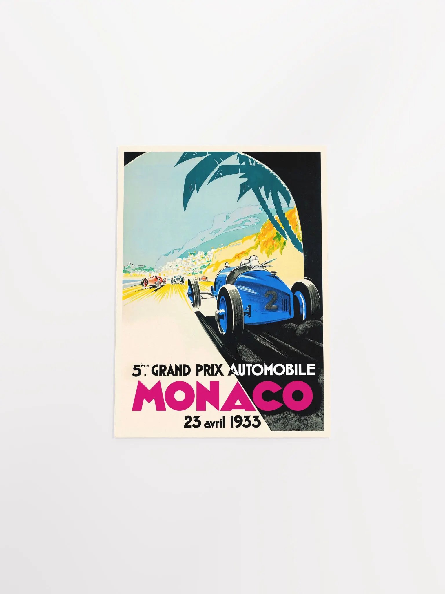 Monaco Vintage F1 Grand Prix, 1933 poster — Vintage Formula 1 poster, Monaco Grand Prix poster, retro travel poster product image (9)