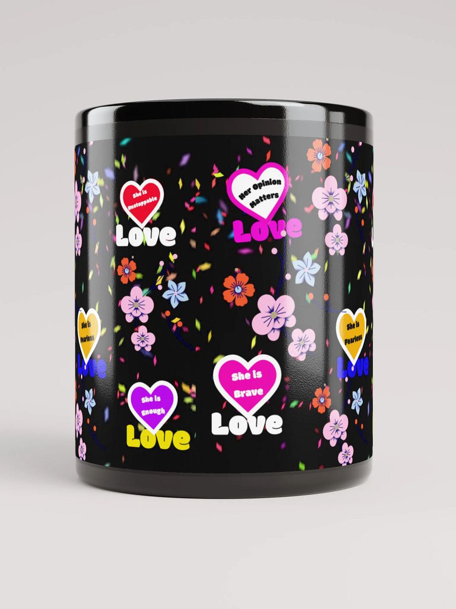 Love & Flowers Black Glossy Mug product image (10)