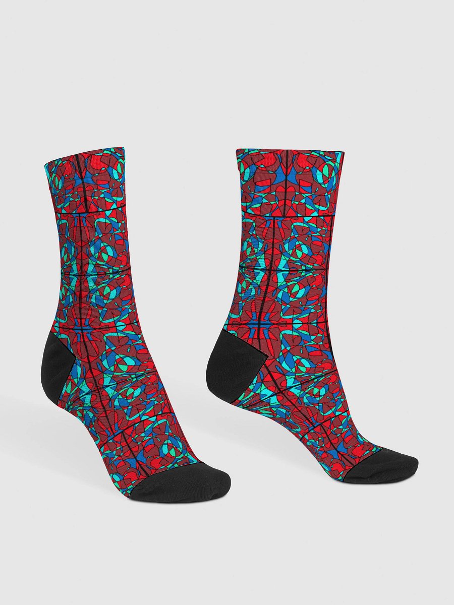 Red Stained Glass – Sustainable Crew Socks product image (3)