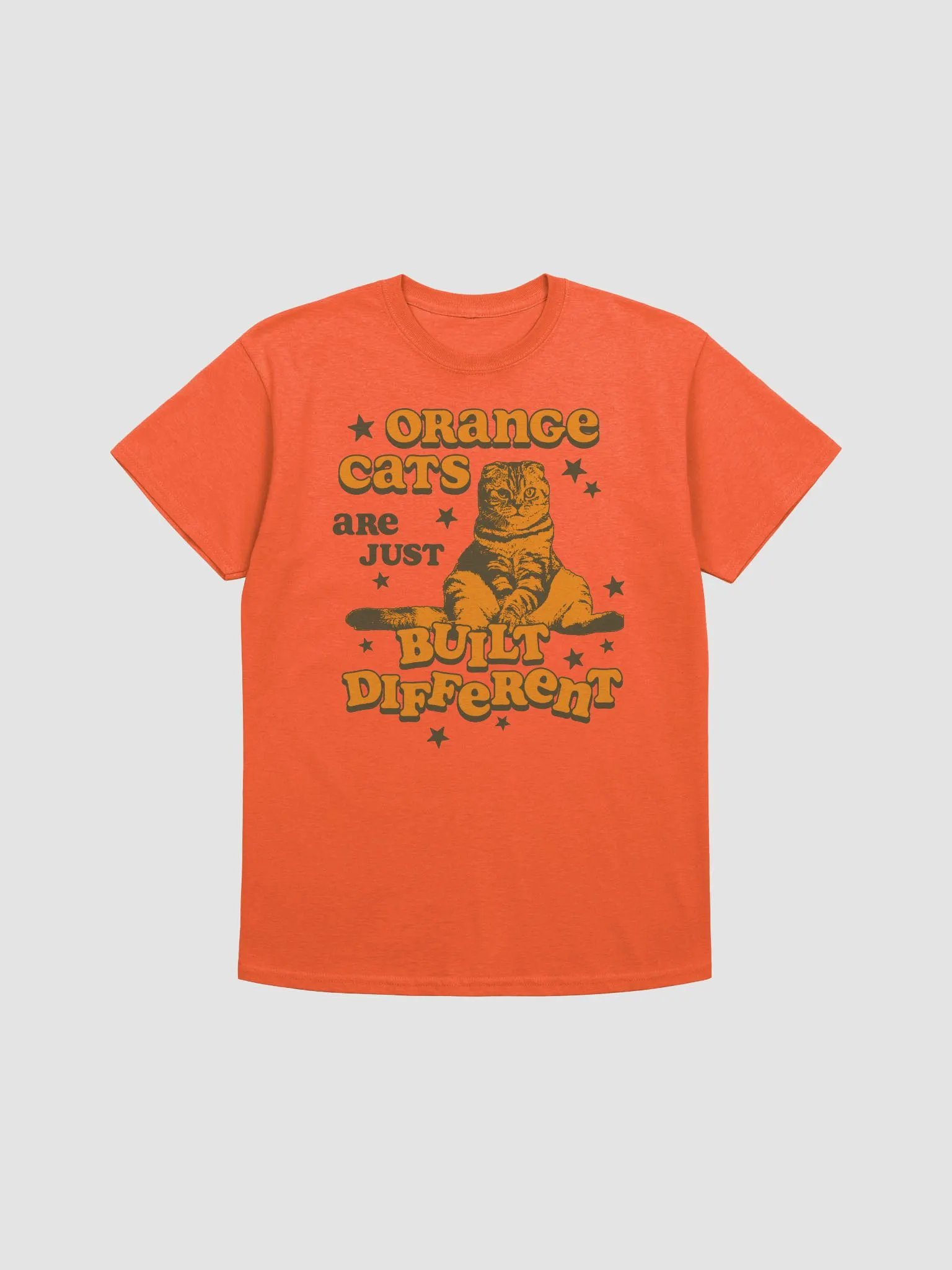 Orange cats are just built different unisex tee 🐈 product image (1)