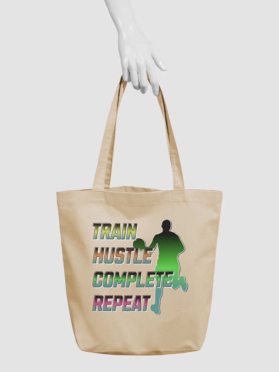 Train Hustle Complete Repeat Basketball Eco-Friendly Tote Bag product image (6)