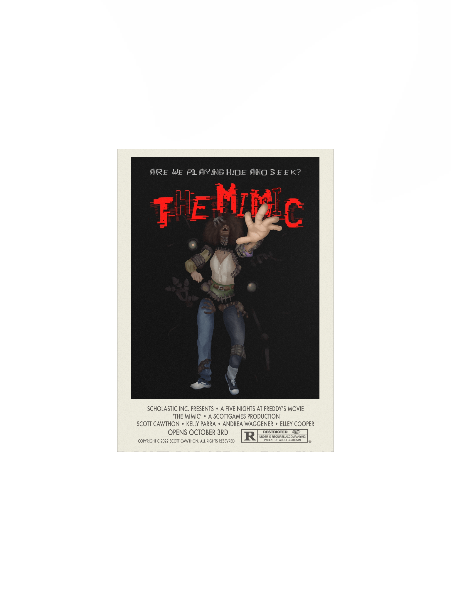 Mimic Epiloges Slasher Poster- w/Border - FNAF - Cori Art Print product image (1)