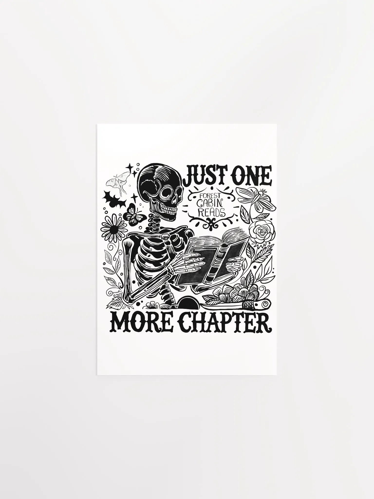 "One More Chapter" Skeleton Art Print product image (1)