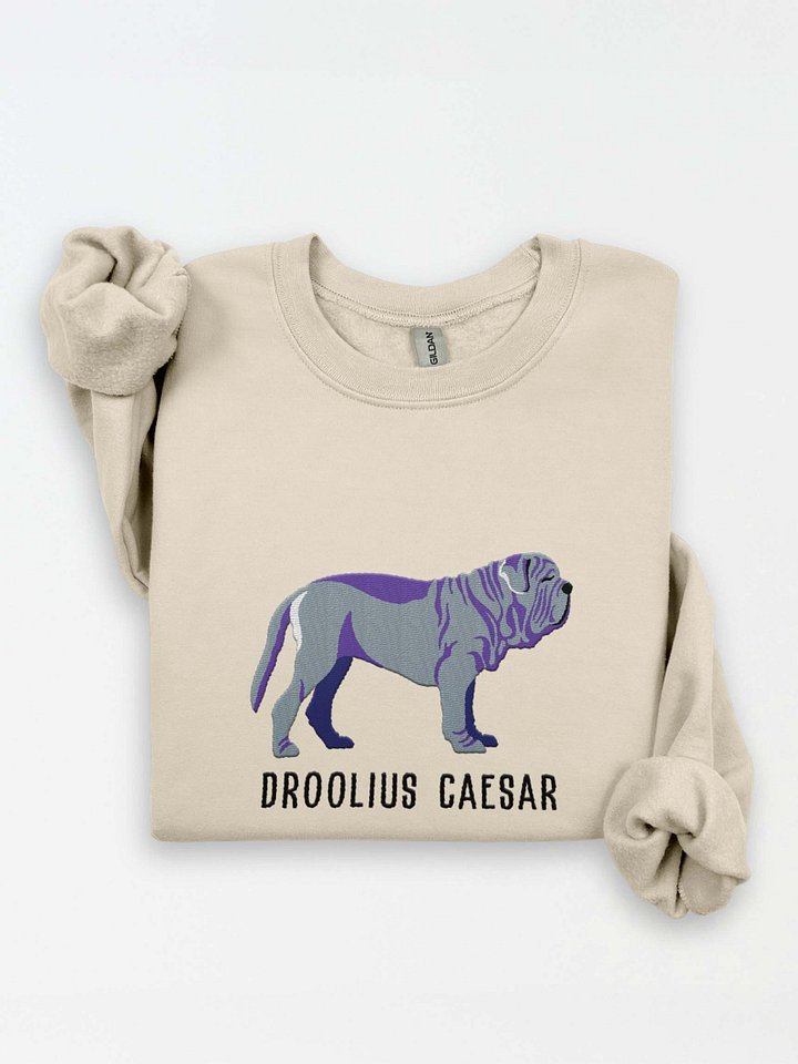 Droolius Caesar Sweatshirt (Embroidered) of a Neapolitan Mastiff(Blue) product image (1)
