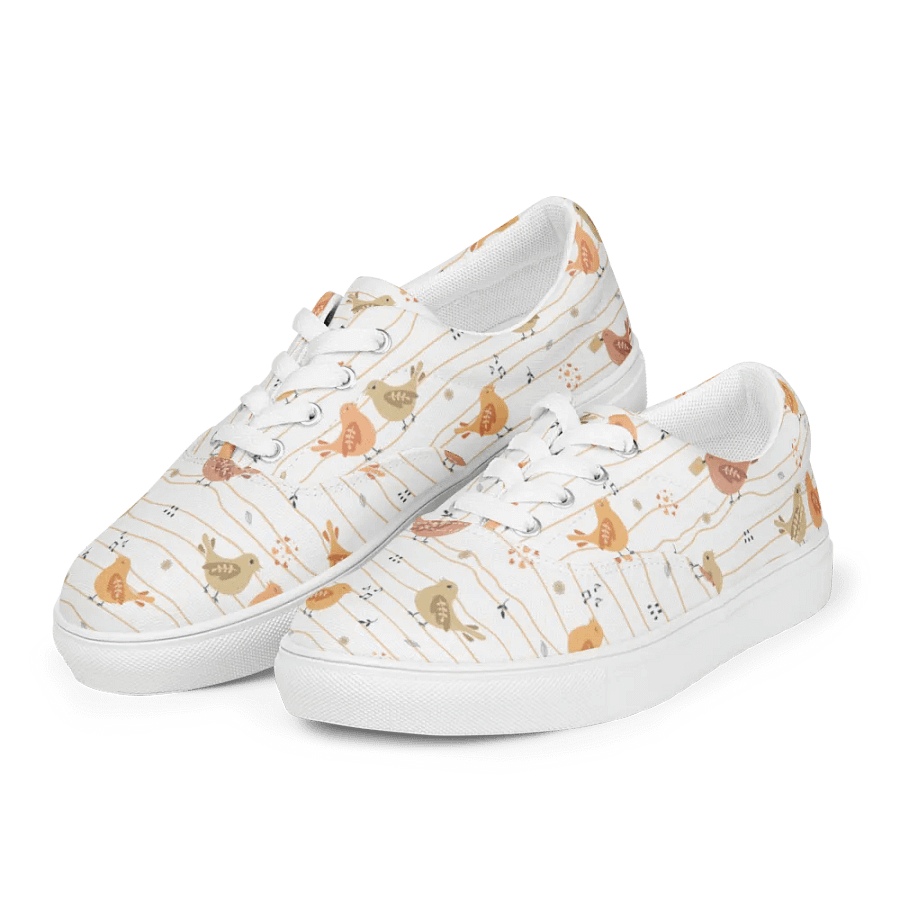 Kawaii Musical Birds Lace-up Canvas Shoes product image (1)
