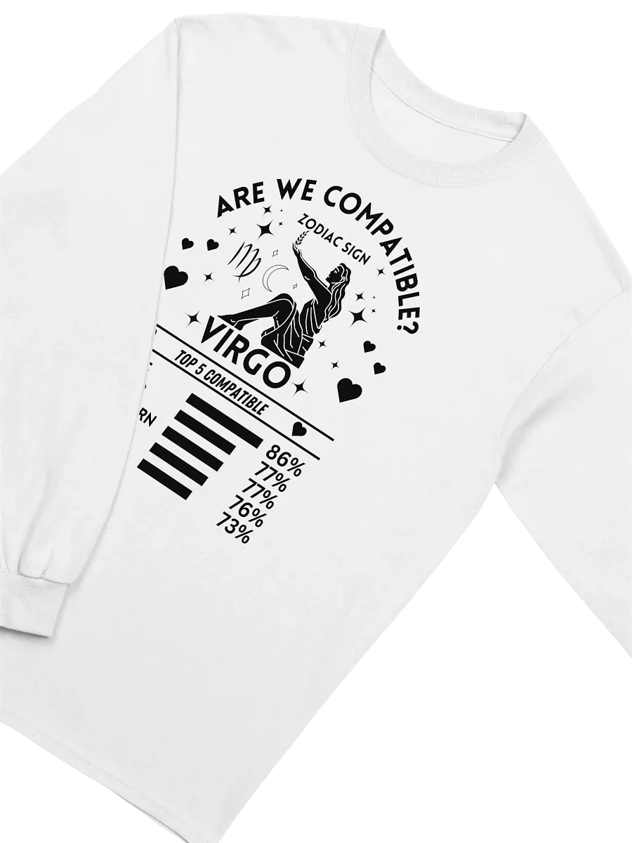 Virgo Zodiac Sign Romantic Compatibility - Gildan Ultra Cotton Unisex Long Sleeve T-Shirt - Light Colors product image (3)