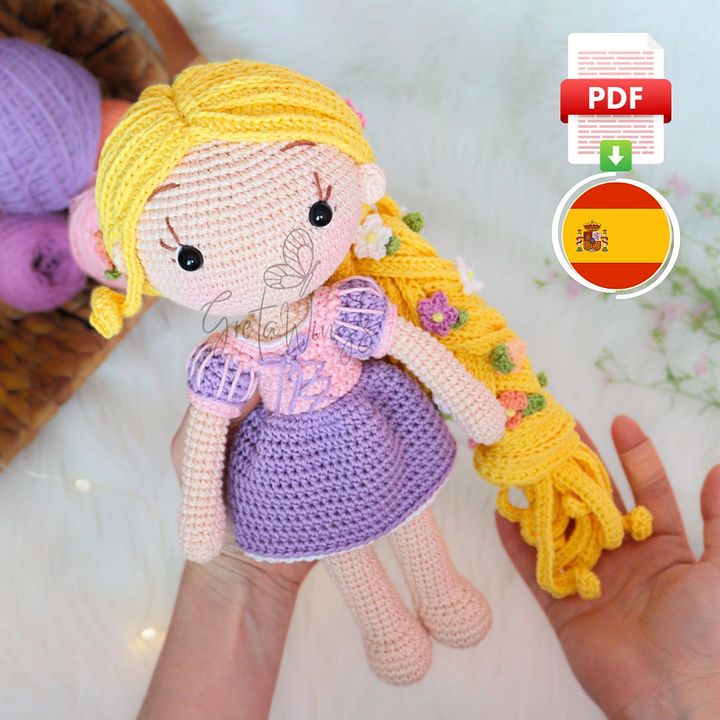 Patrón de Amigurumi Princesa Rapunzel (descarga digital) product image (1)