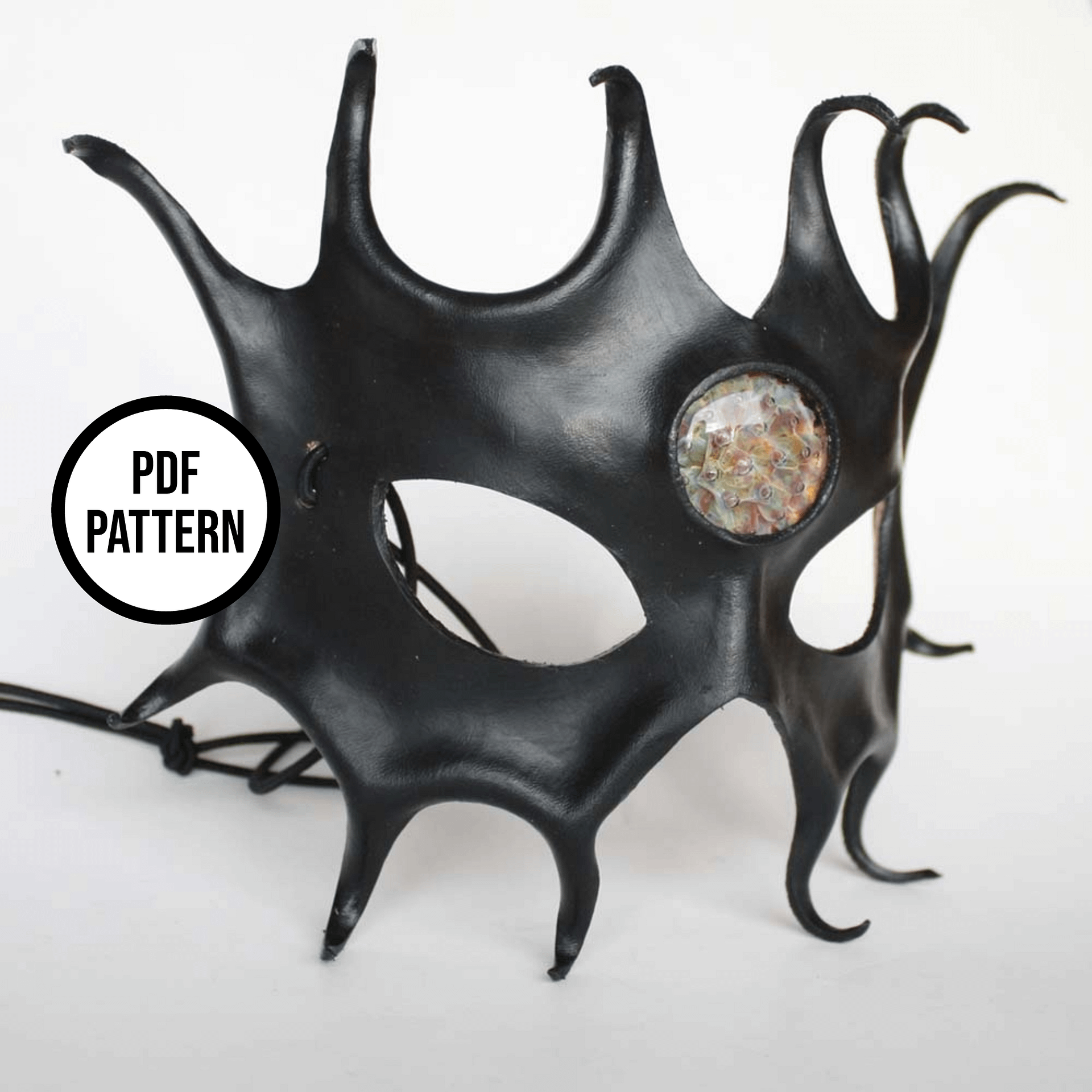 Leather Mask with Cabochon Inlay- PDF Pattern product image (2)