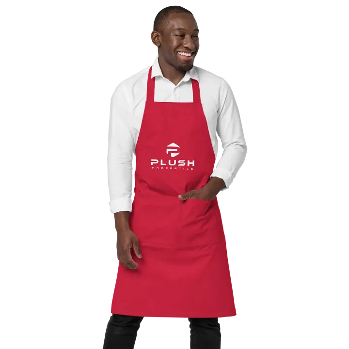 Plush Organic Cotton Apron - Red product image (1)