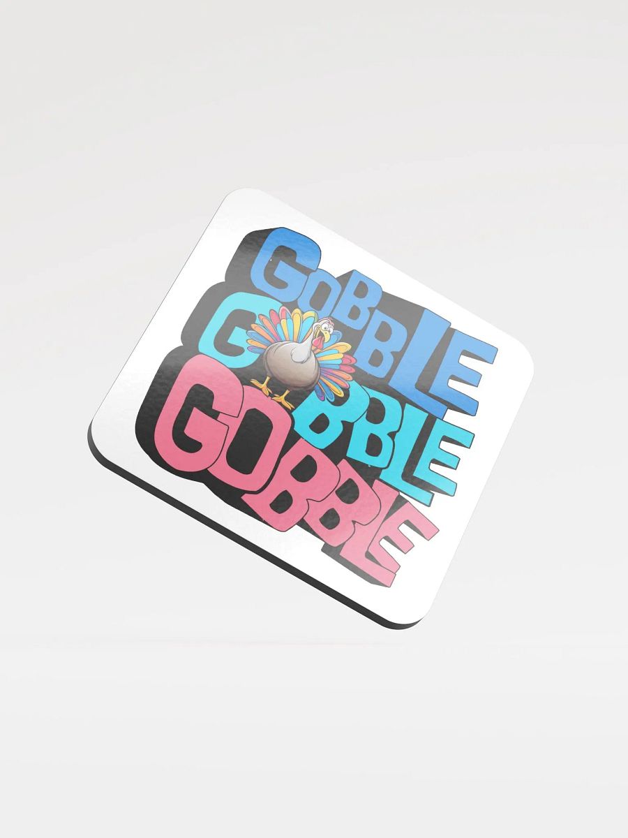 Gobble Gobble Gobble Turkey Glossed Cork Coaster product image (3)