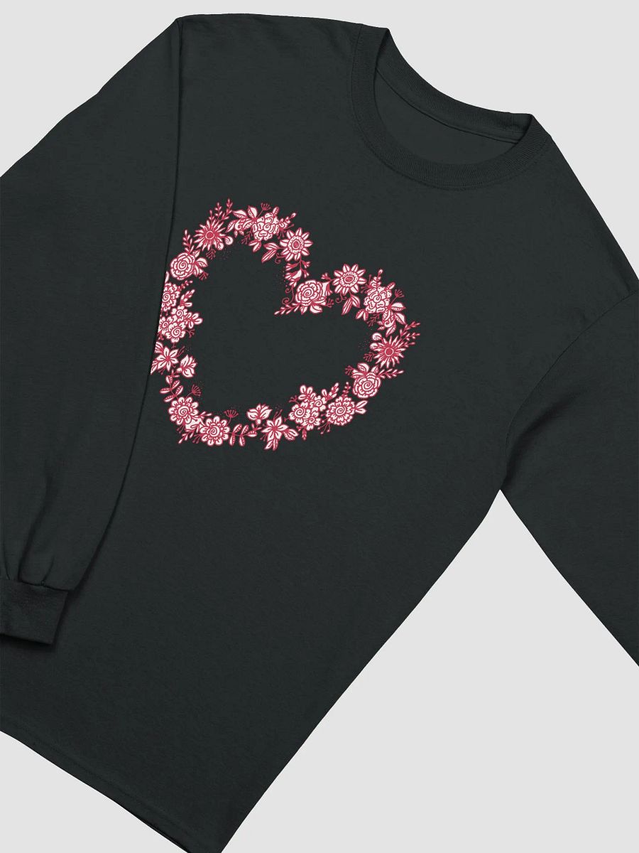 Red Floral Heart Women's Long Sleeve T-Shirt product image (4)