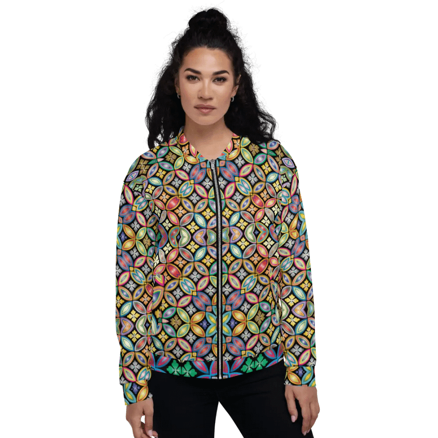 Batik Kawung Purple Bomber Jacket product image (10)