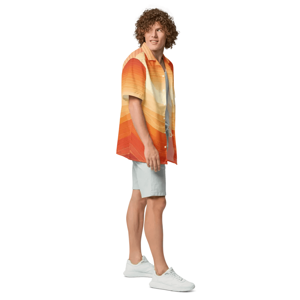 Men's Full-Print-2 Orange Hawaiian Shirt product image (2)