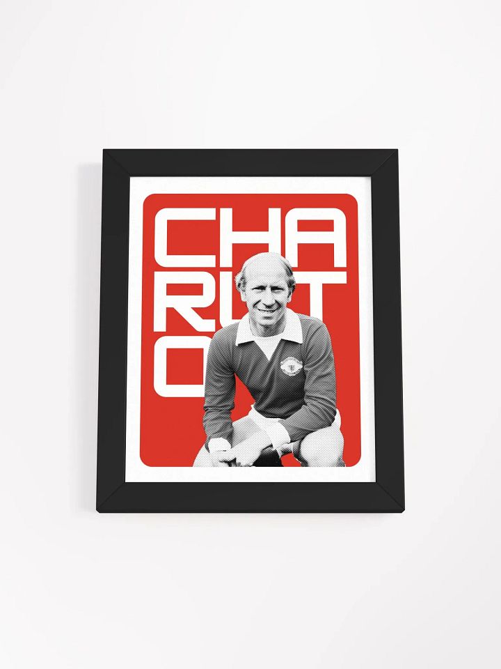 Bobby Charlton BW Manchester United Name Art Framed Print product image (2)