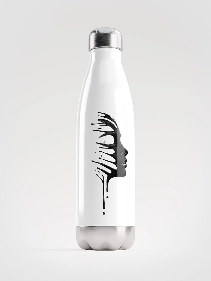 Glossy Noir Liquid Art Stainless Steel Water Bottle product image (1)