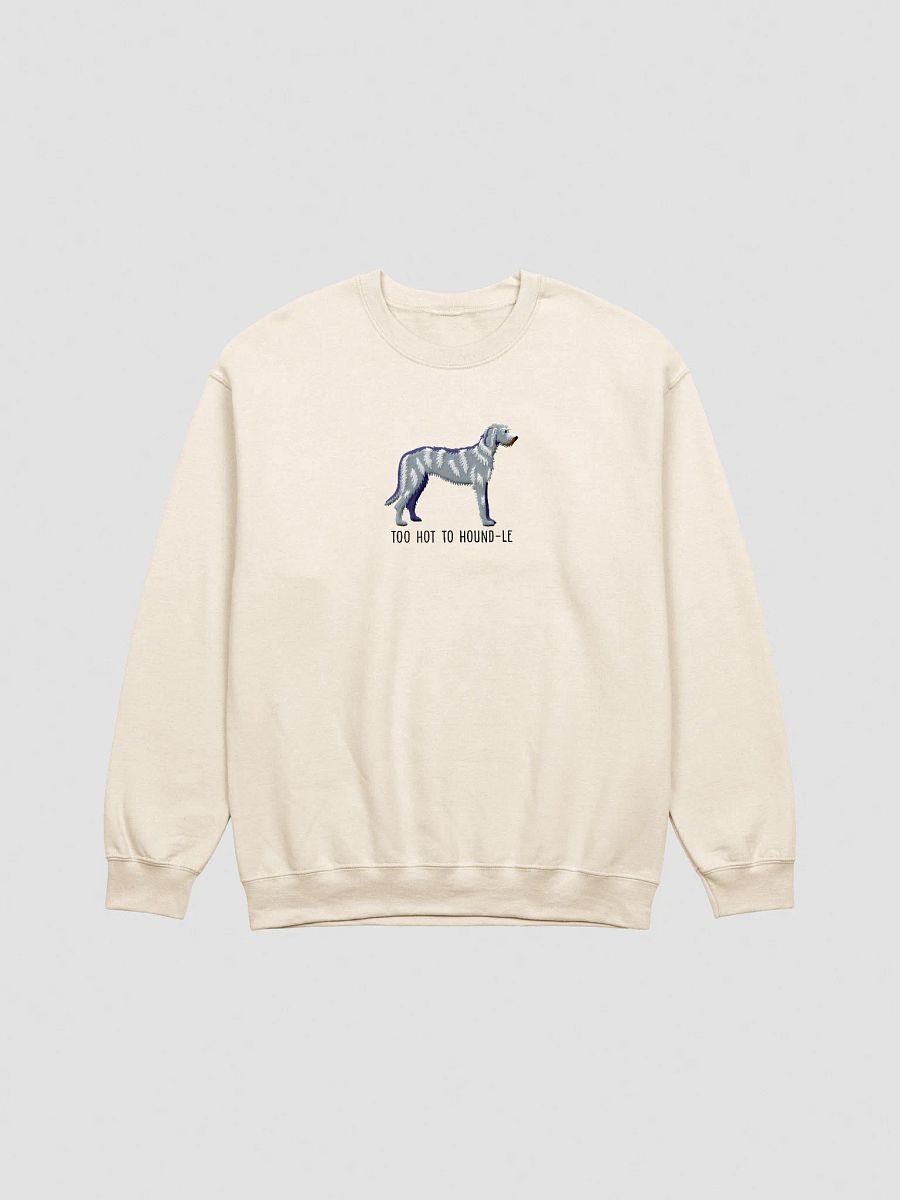 Too Hot to Hound-le Sweatshirt (Embroidered) of an Irish Wolfhound(Blue/Gray) product image (13)