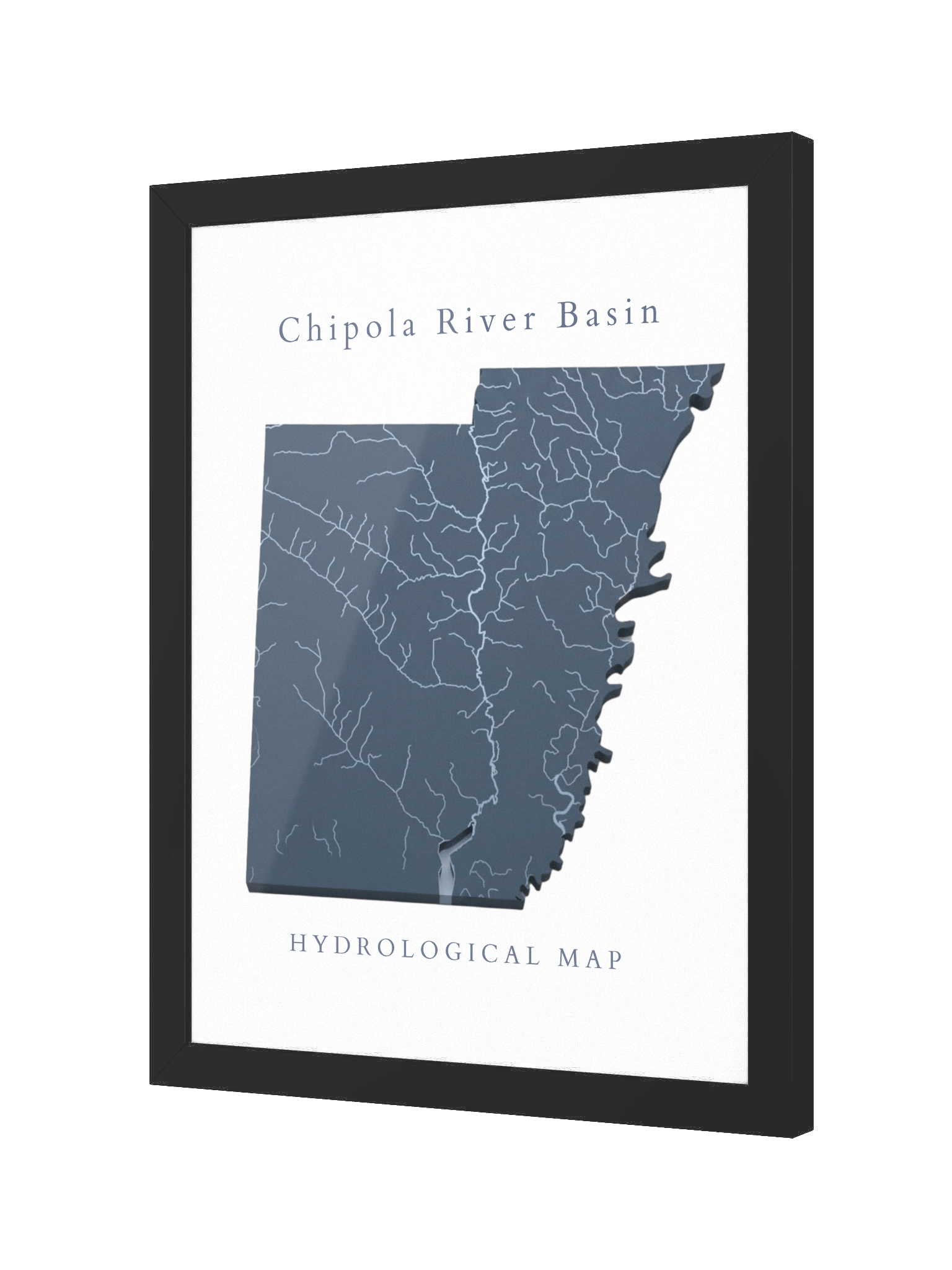 Chipola River Basin — Hydrological Map (Framed Print) product image (3)