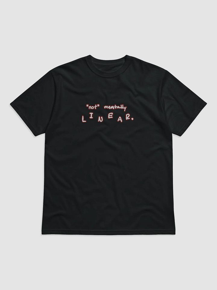 *not* mentally linear (lined design, #6D1616) unisex eco tee product image (1)