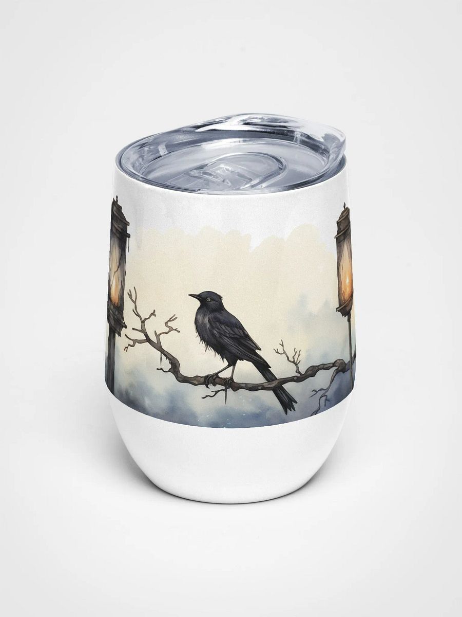 Dreamy Wine Tumbler with Lantern and Black Bird product image (1)