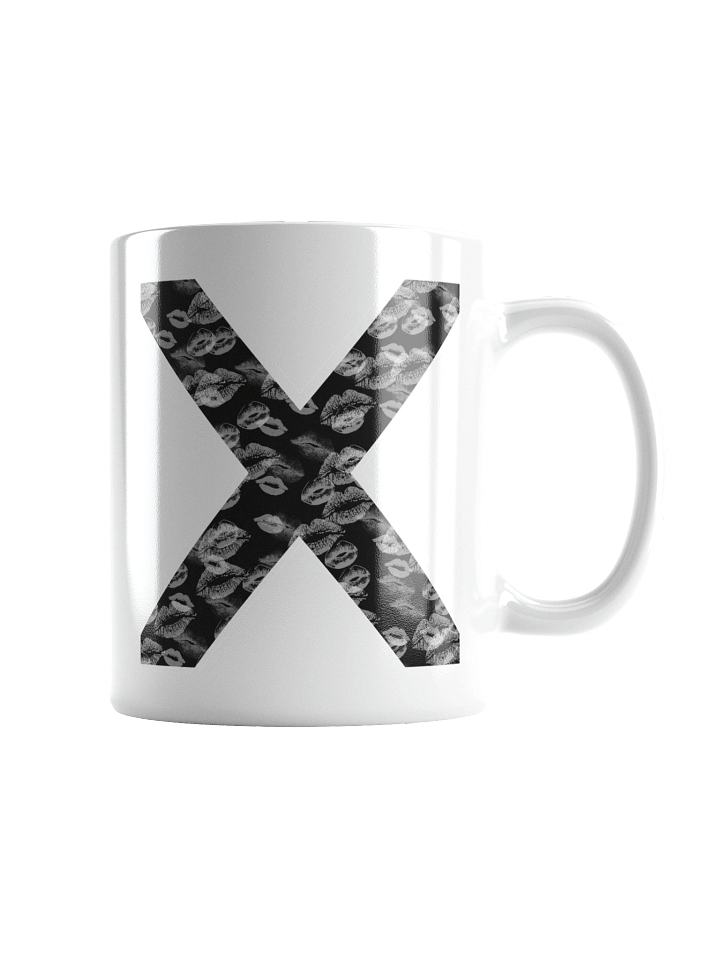 Black X White Lipstick Kisses | Glossy White Mug product image (1)