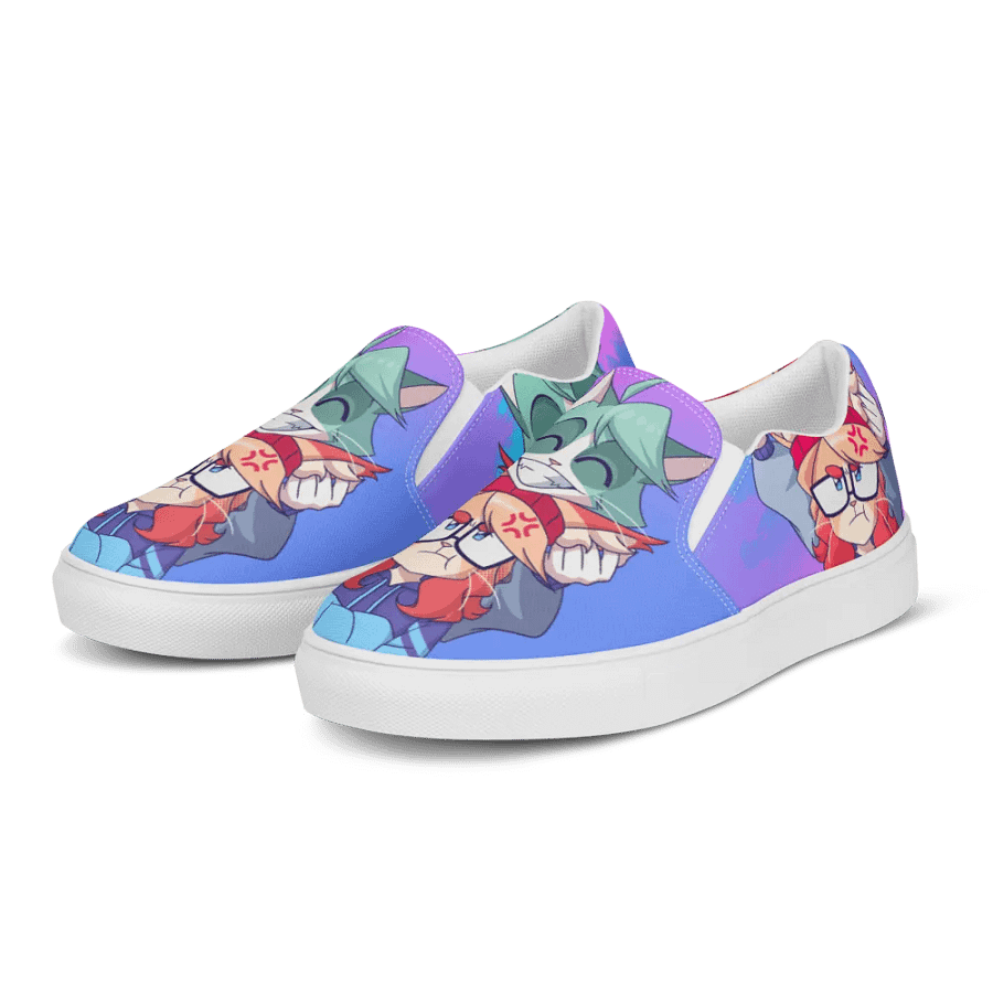 Cyan Teasing Alice's Ears Women Slip-On Canvas Shoes product image (5)