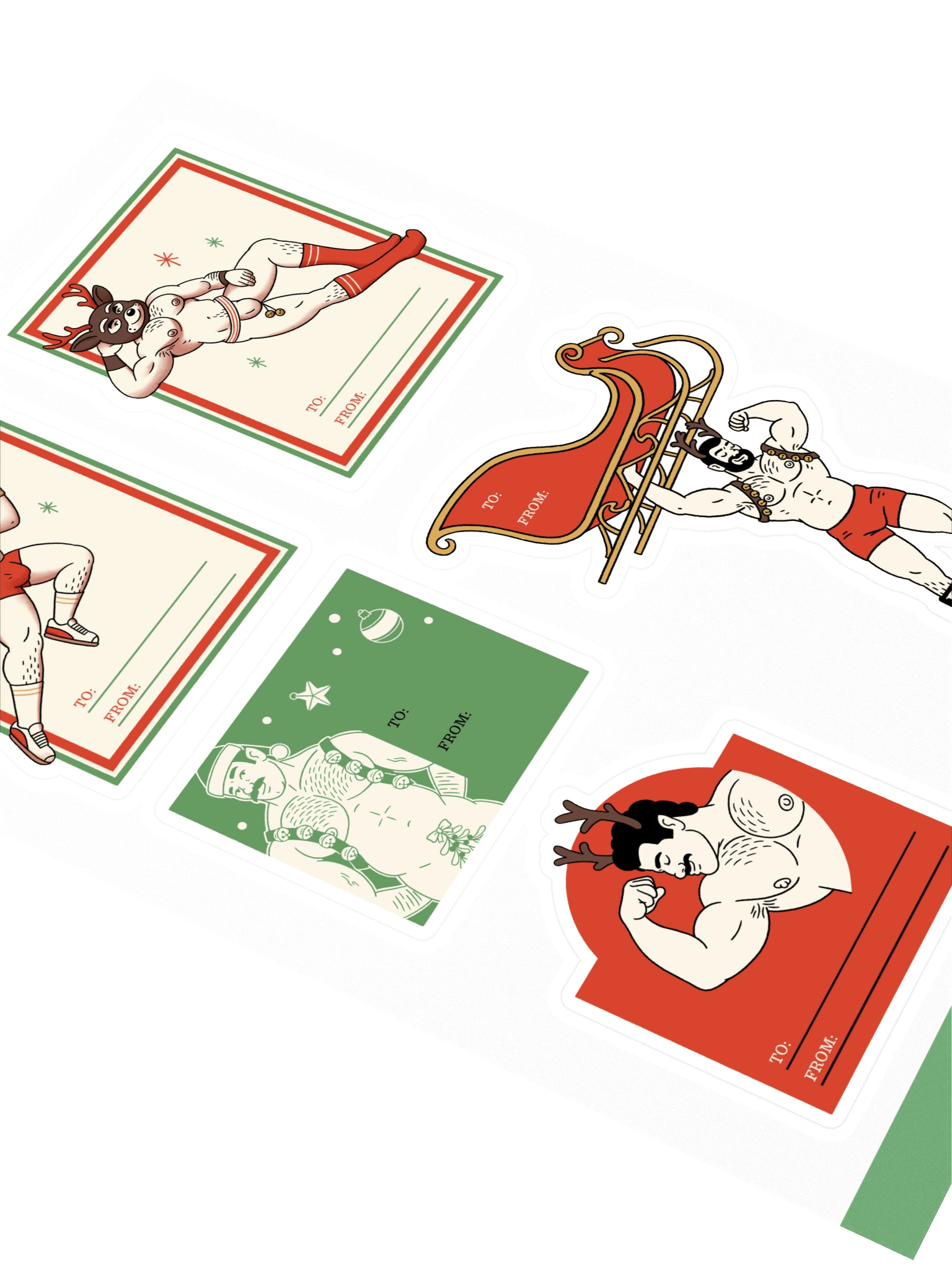 Reindeer Gains Gift Tag Stickers product image (5)