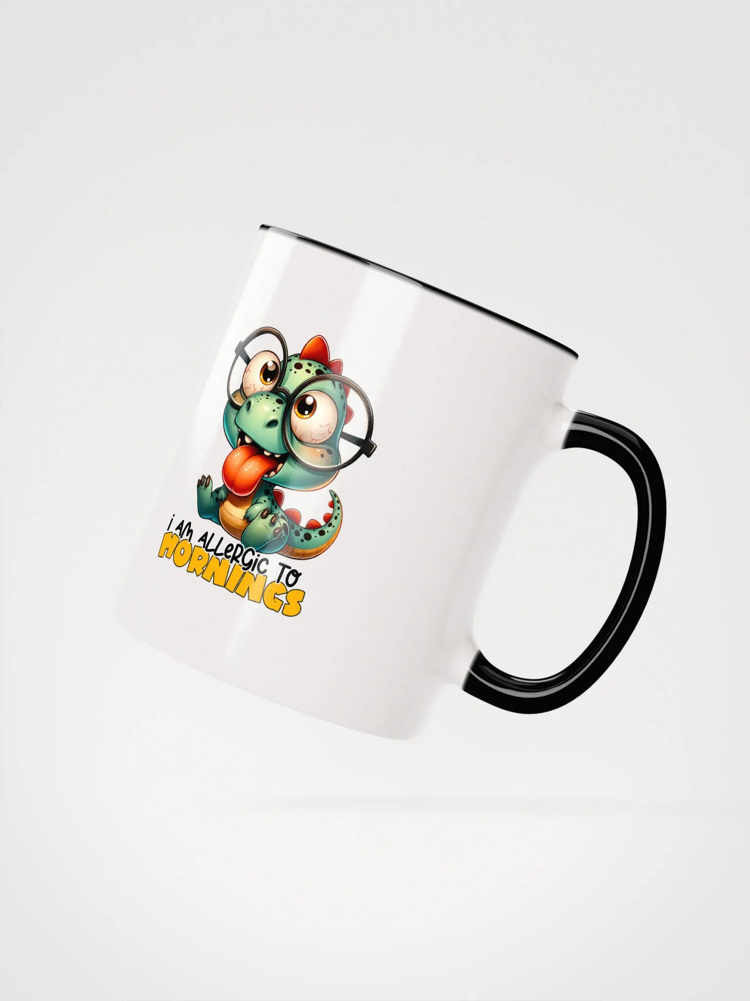 I Am Allergic to Mornings Baby Dino Coffee Mug – Cute Dinosaur Design – Funny Morning Mug, Sarcastic Gift product image (3)