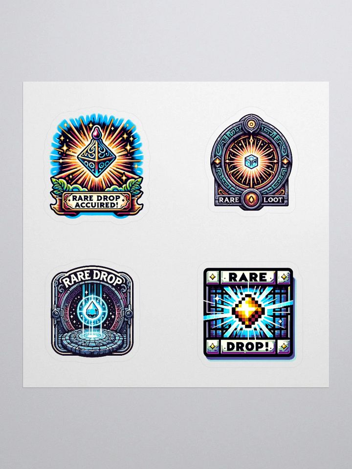 "Rare Loot" Sticker Set (4-Pack) - RPG-Inspired Stickers with Iconic Loot Phrases product image (1)