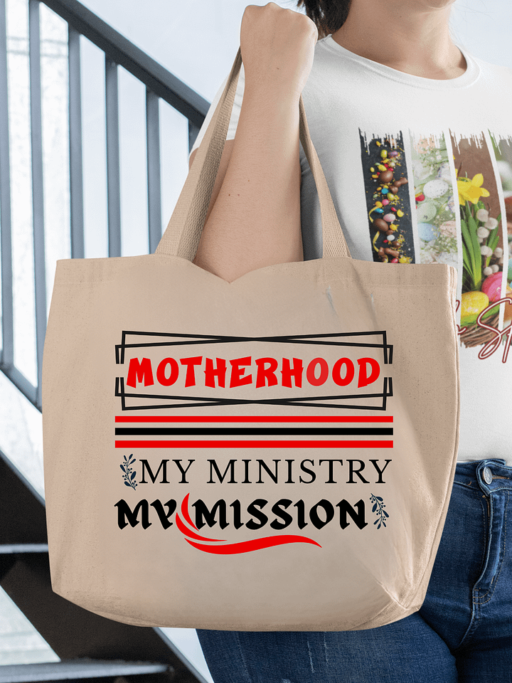Motherhood Vibes, Eco Tote Bag. product image (1)