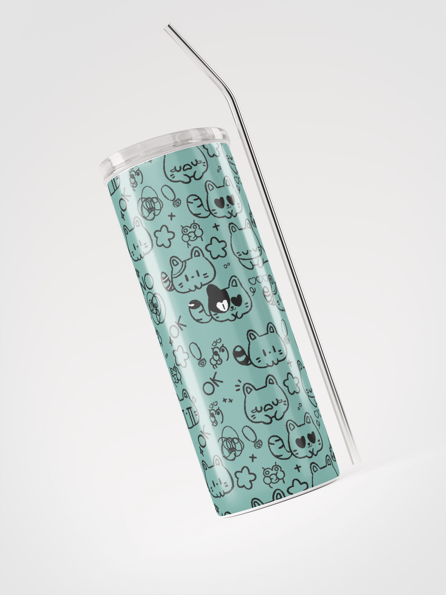 Cat Doodle Stainless Steel Tumbler product image (3)