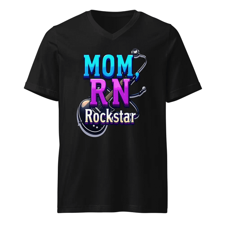 Rockstar, RN, mom, guitar Tribute V-Neck Tee product image (1)