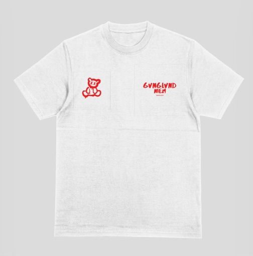 Gvnglvnd bear tee (white/red colorway product image (1)