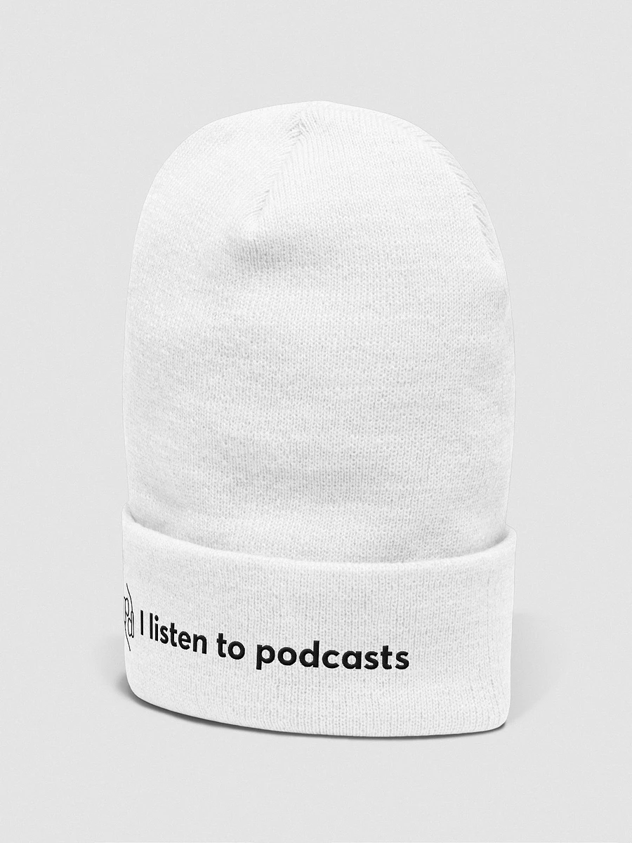 I listen to podcasts Touque/Beanie – White product image (2)