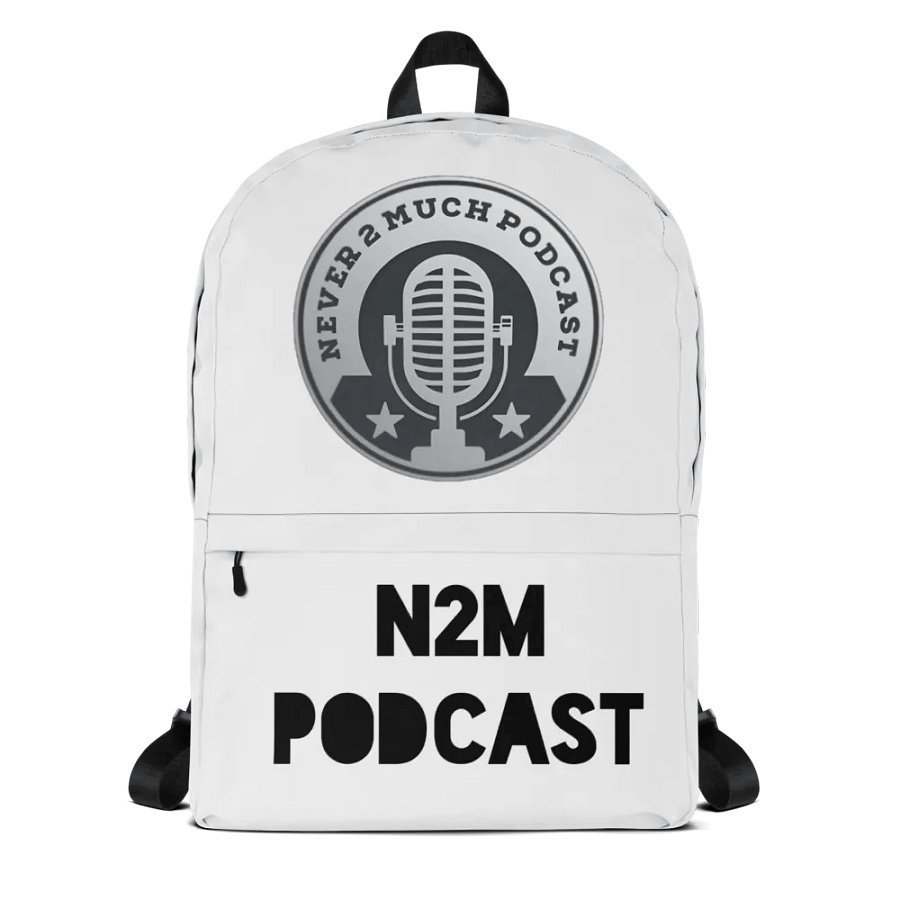 Never 2 Much Podcast Monochrome Backpack product image (1)
