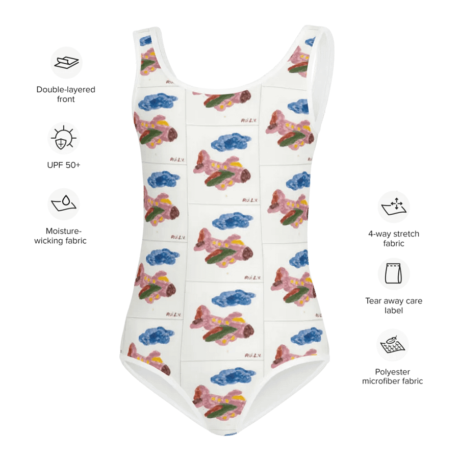 Kid Airplane (All-Over Print Kids Swimsuit) product image (8)