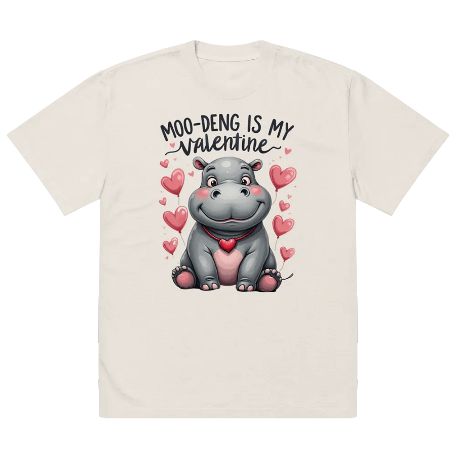 Moo-Deng is My Valentine Oversized Tee product image (2)