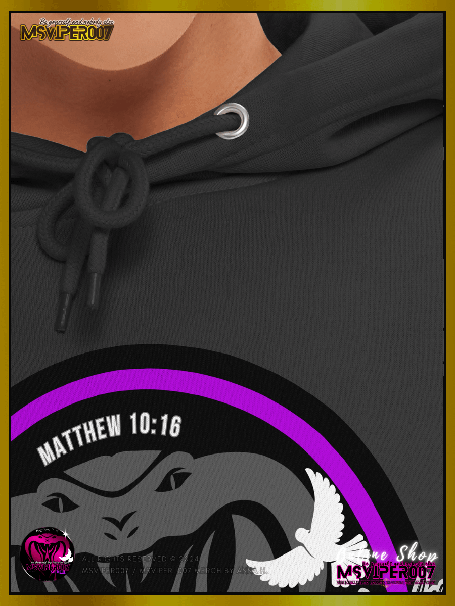 Hoodie - "MsViper_007™ Brand Classic" [purple/blk emblem] - Streetwear/Active Hoodie By Anna H. product image (7)