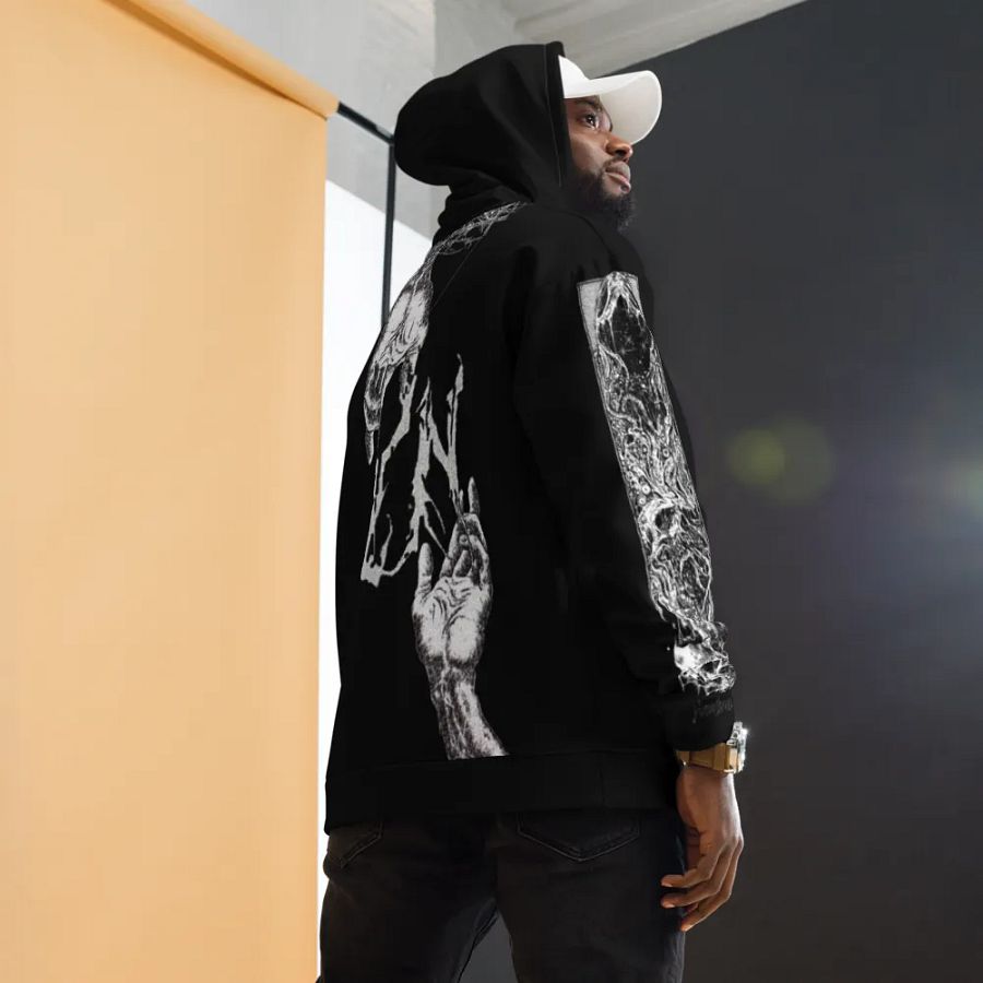 Black Crusifix Chain Hoodie product image (12)
