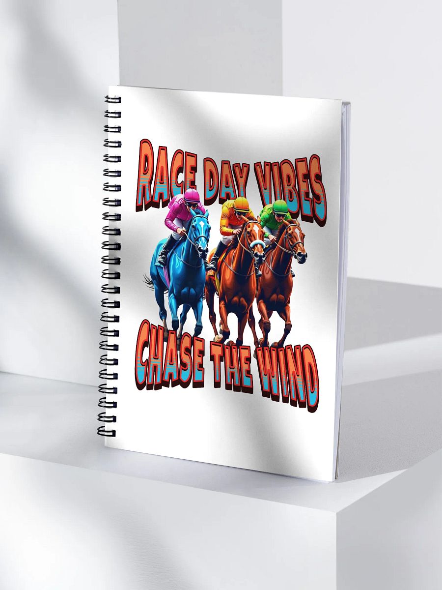 Race Day Vibes Chase The Wind Horse Racing Spiral Notebook product image (1)